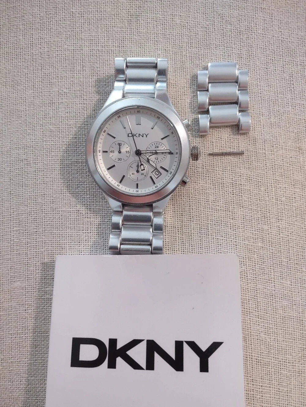 DKNY Silver Aluminum  Chronograph Bracelet Watch